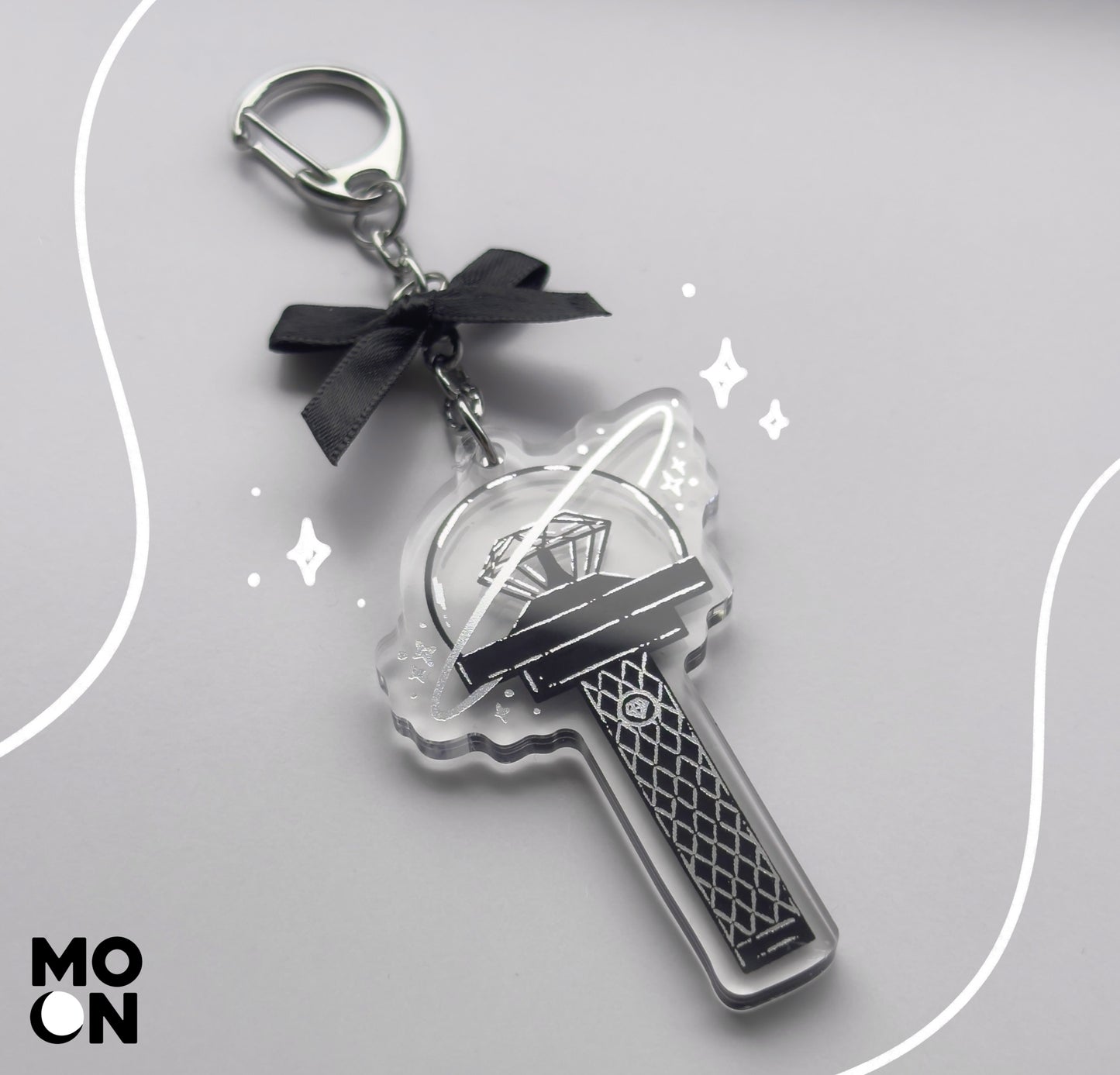 MONO Collection Fandom Lightstick Silver Stamped Keychains