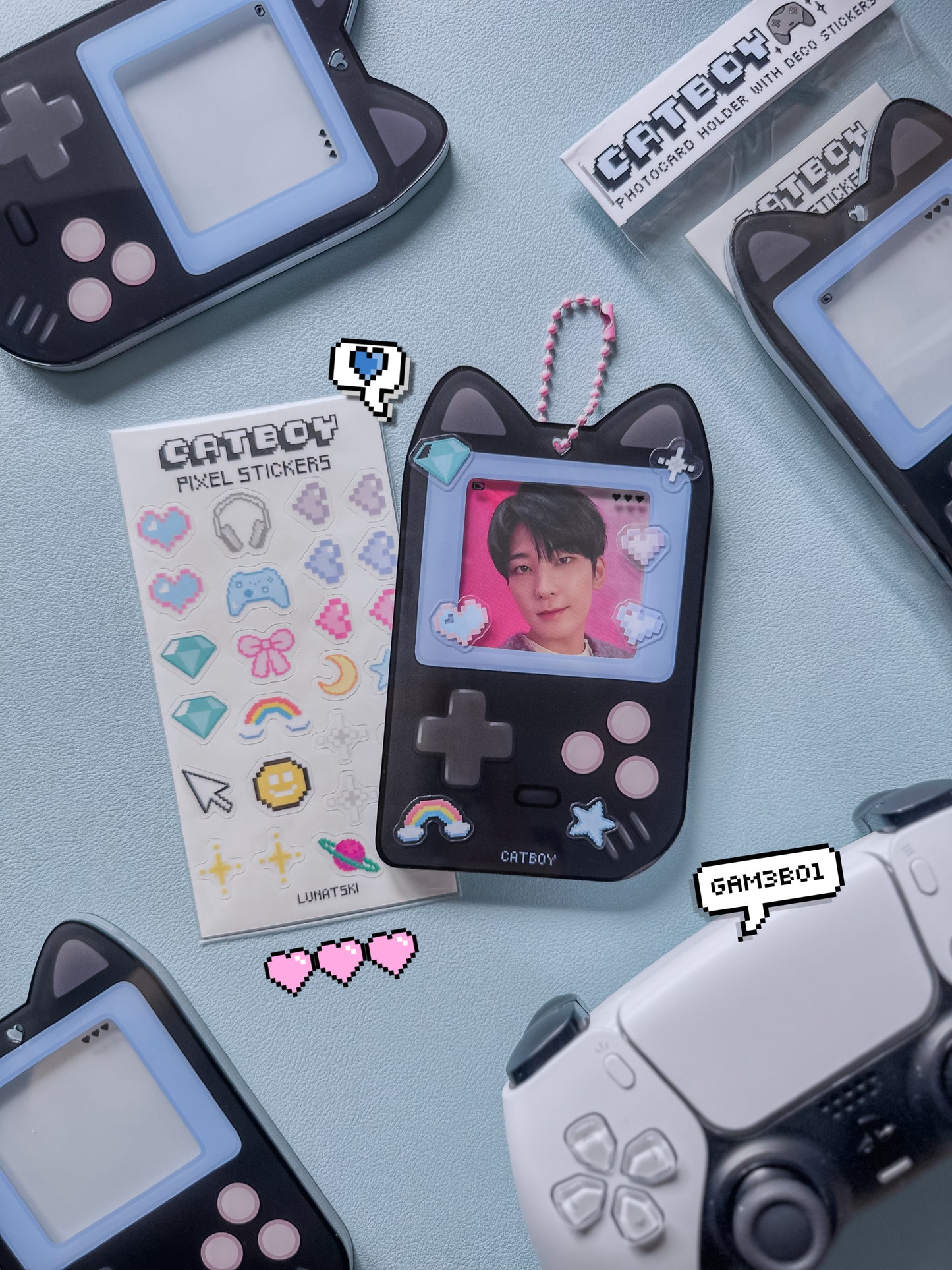 Catboy Wonwoo Photocard Holder with deco stickers