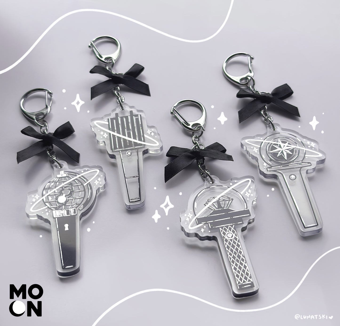 MONO Collection Fandom Lightstick Silver Stamped Keychains