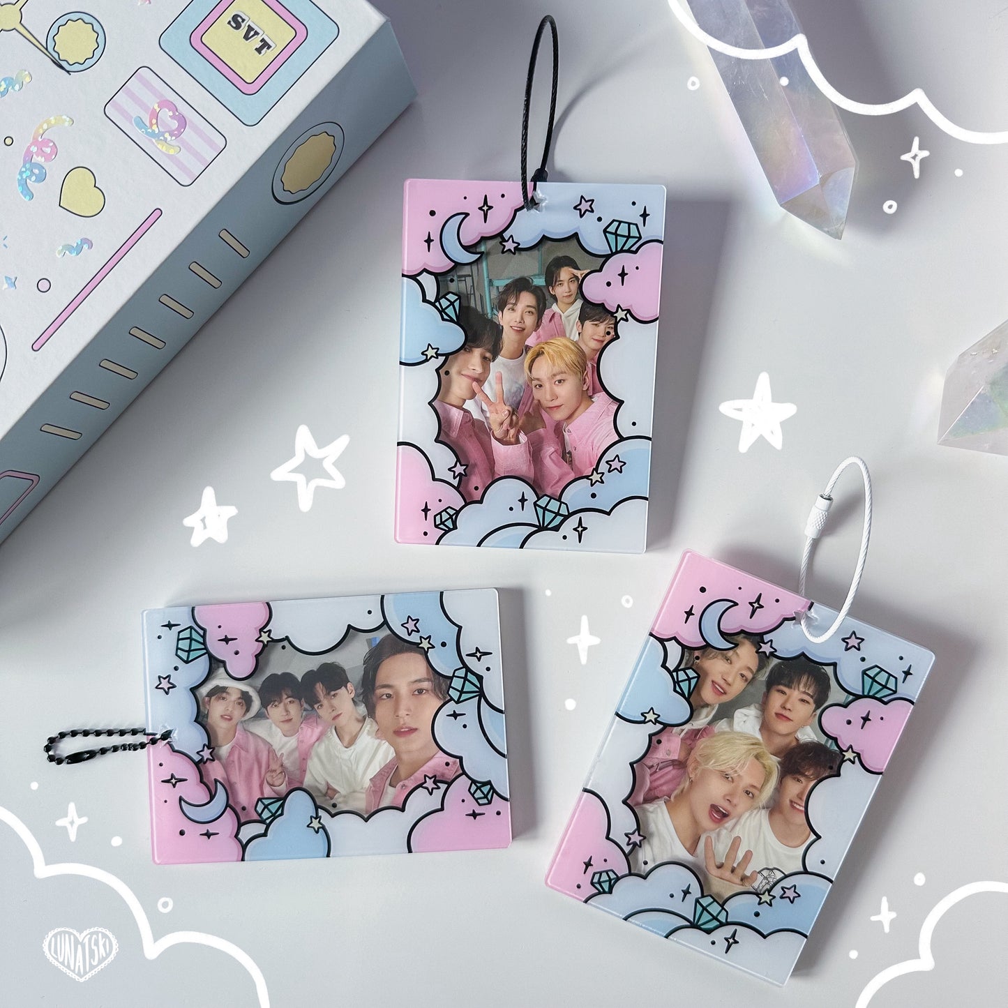 SVT Carat Clouds Kpop Photocard Holder Keychain