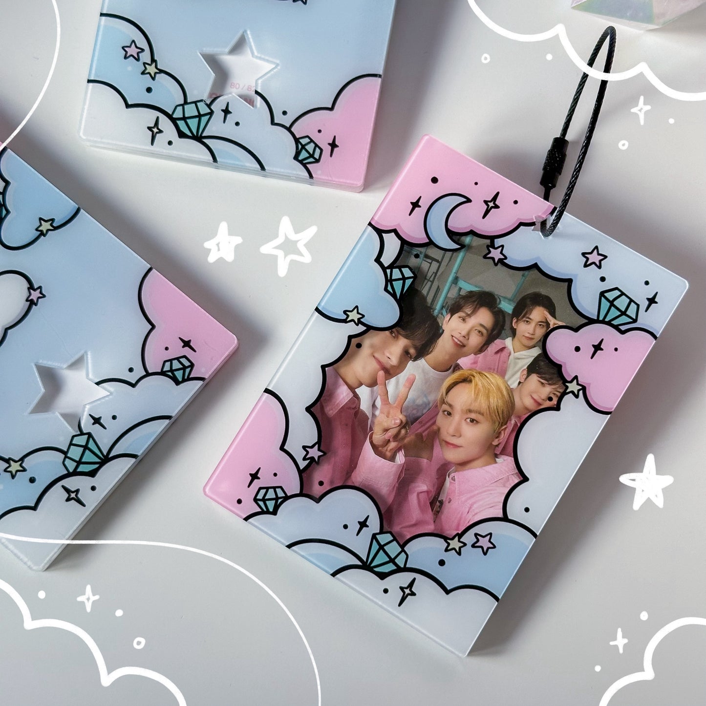SVT Carat Clouds Kpop Photocard Holder Keychain