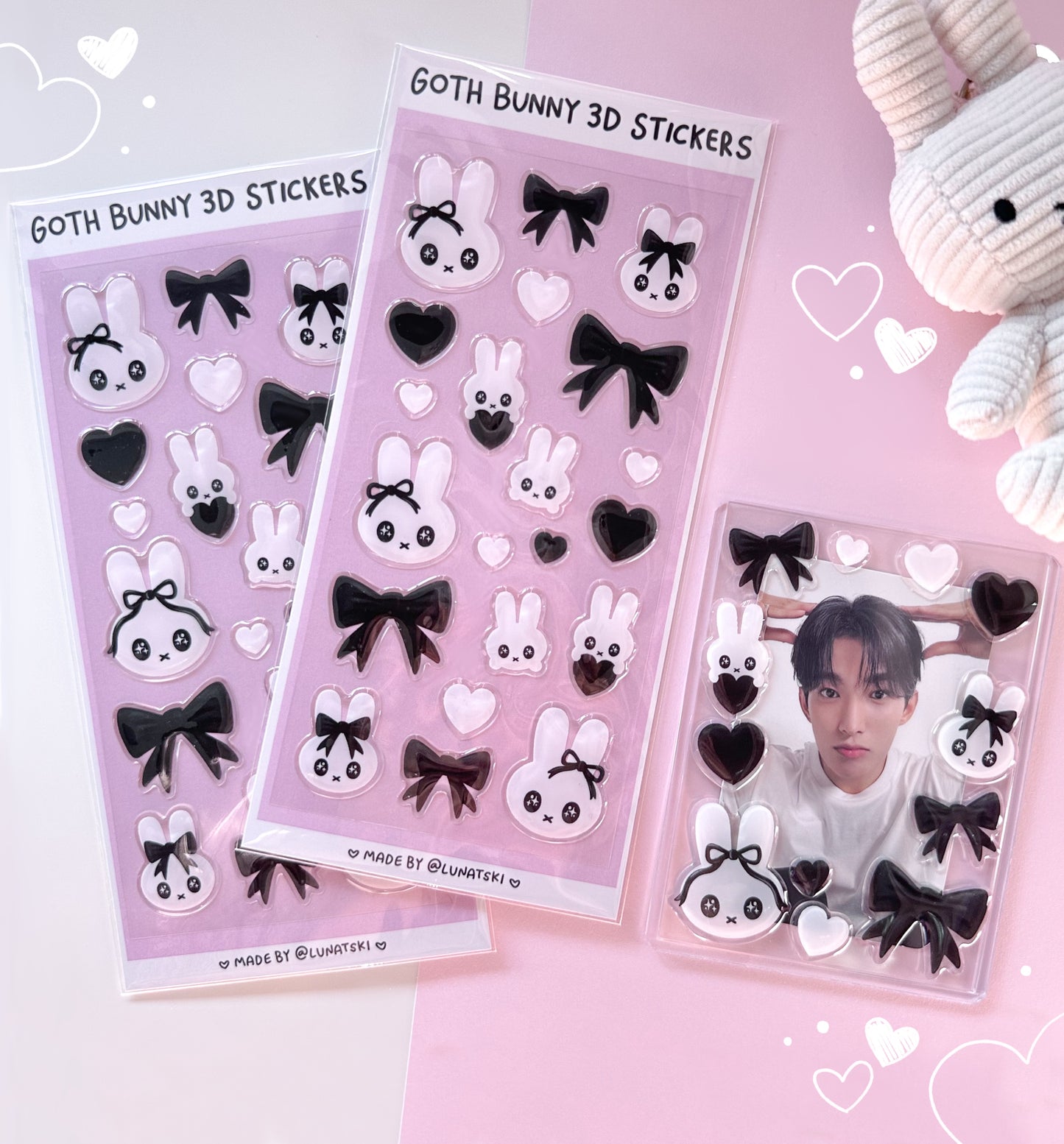 Goth Bunny Miffy 3D Epoxy Stickers