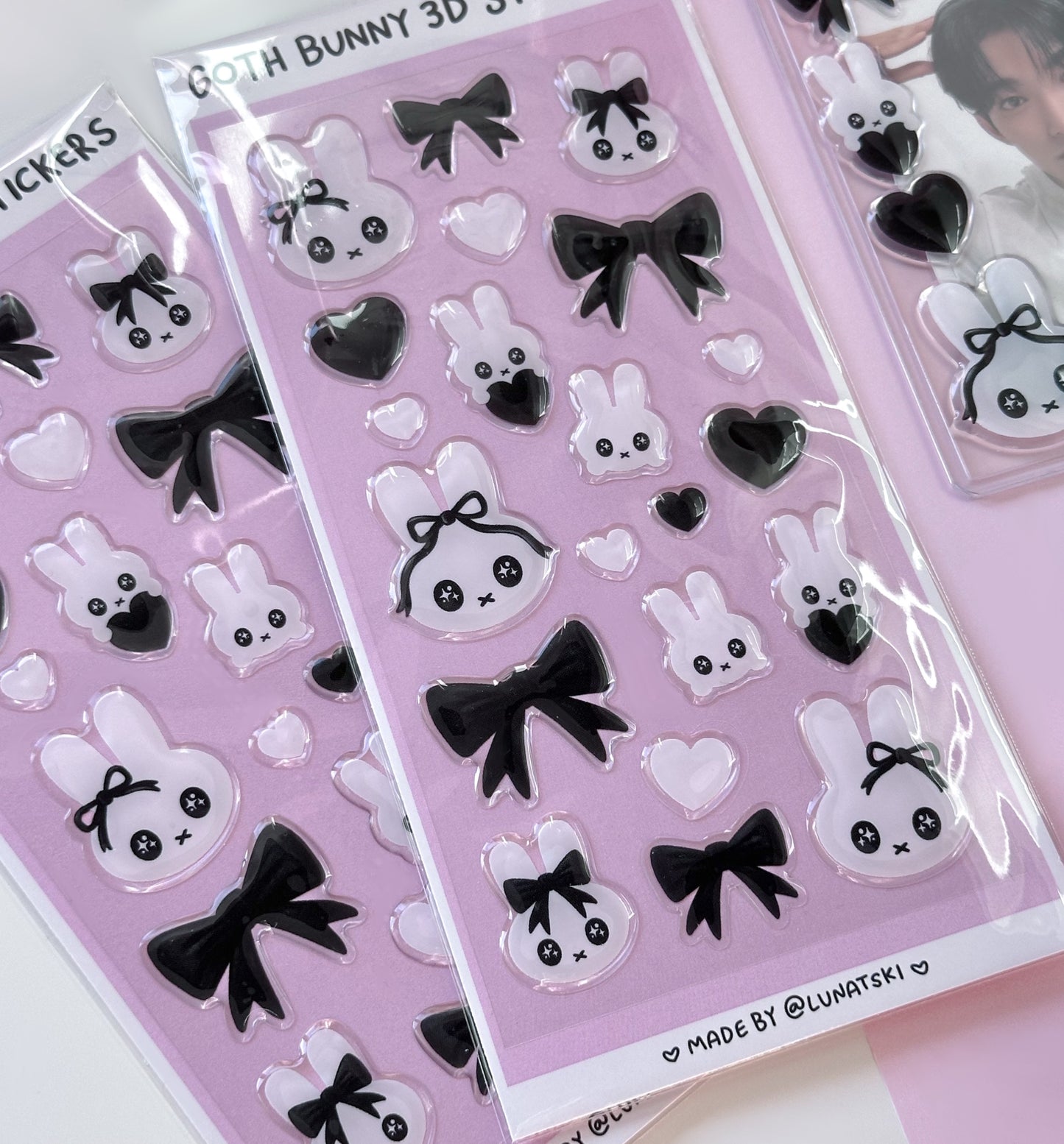 Goth Bunny Miffy 3D Epoxy Stickers
