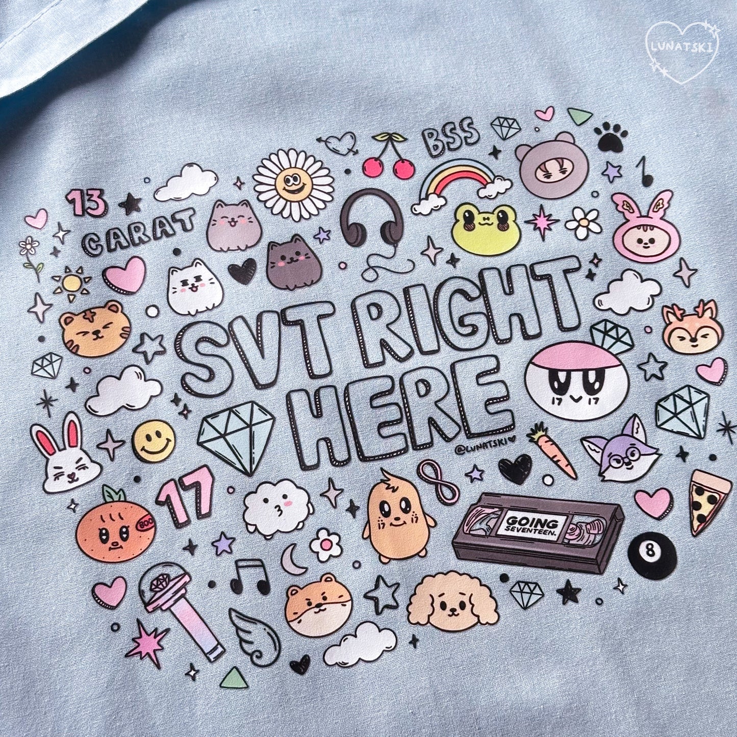Seventeen Doodle Cotton Tote Bag