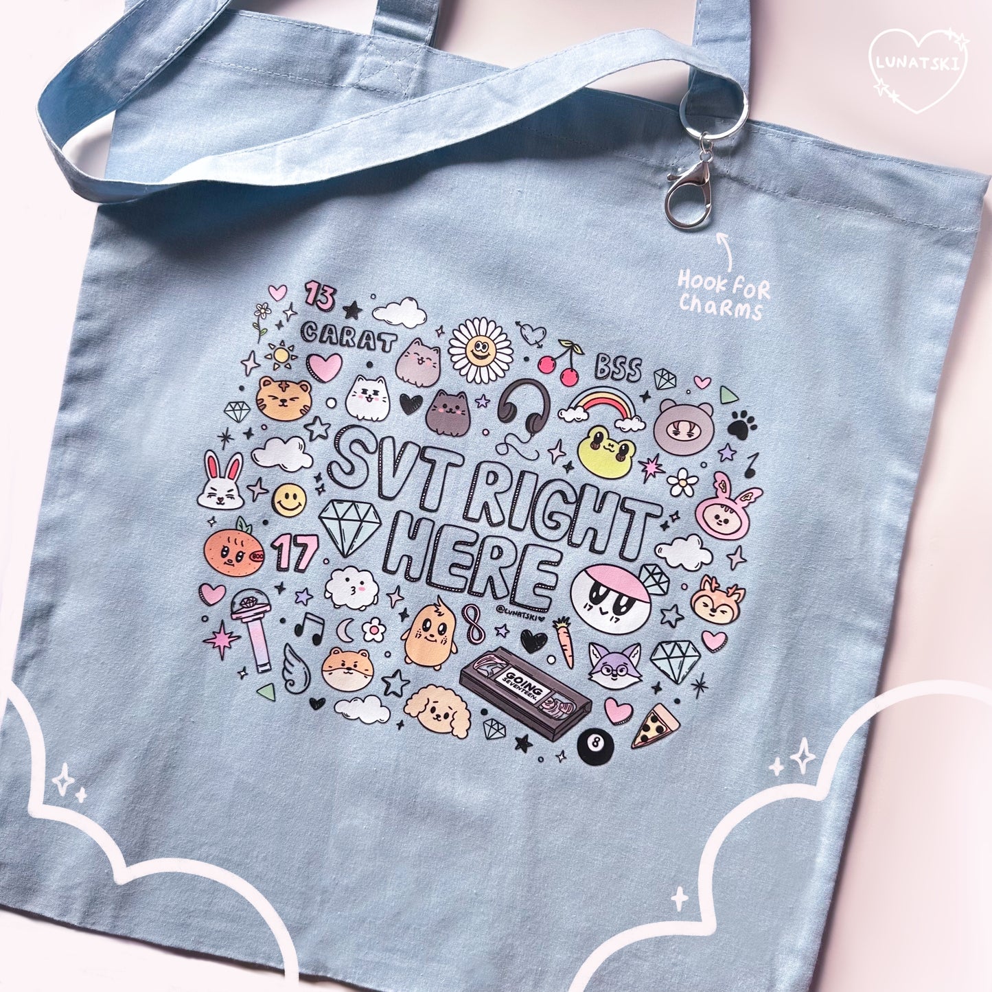 Seventeen Doodle Cotton Tote Bag