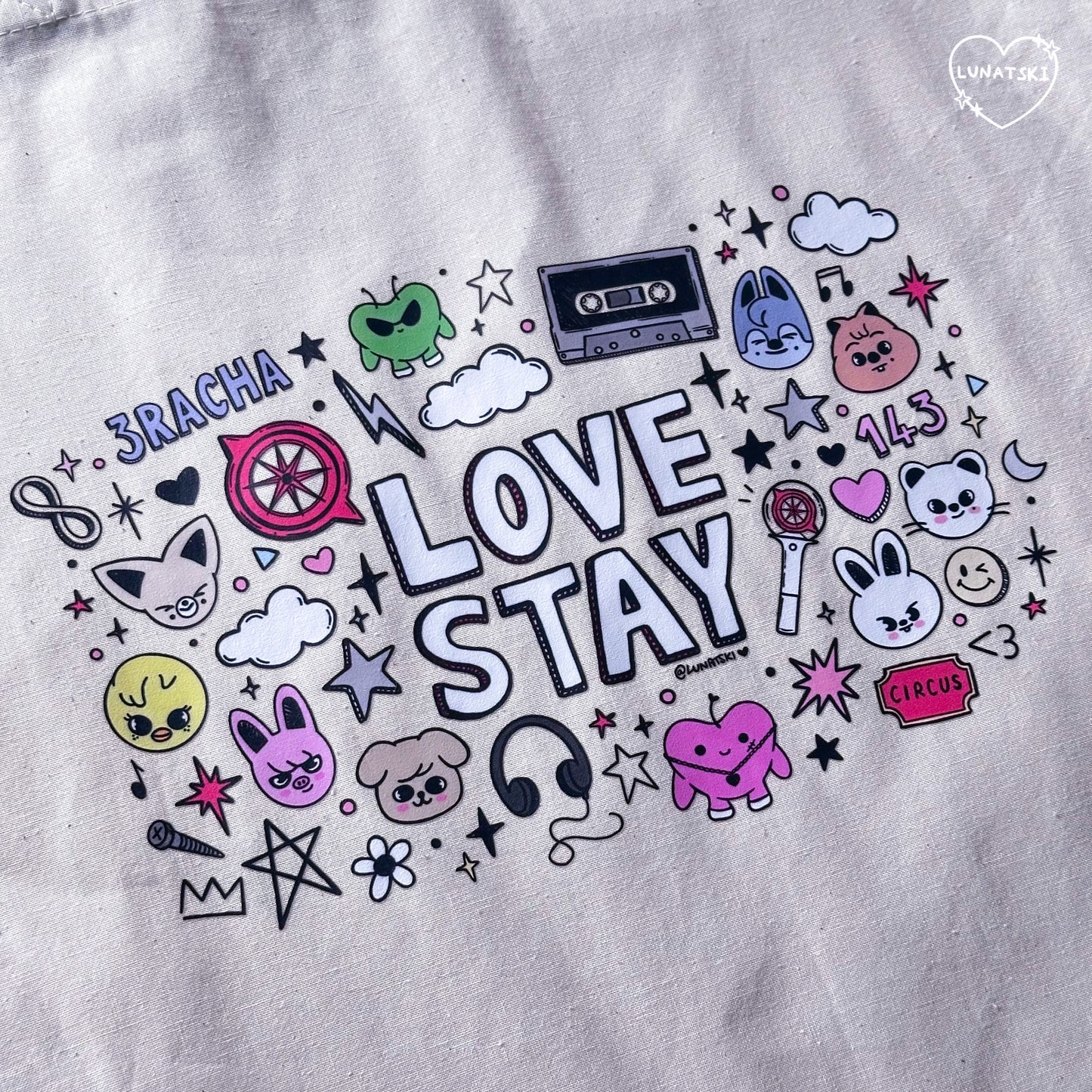 Stray Kids Doodle Cotton Tote Bag