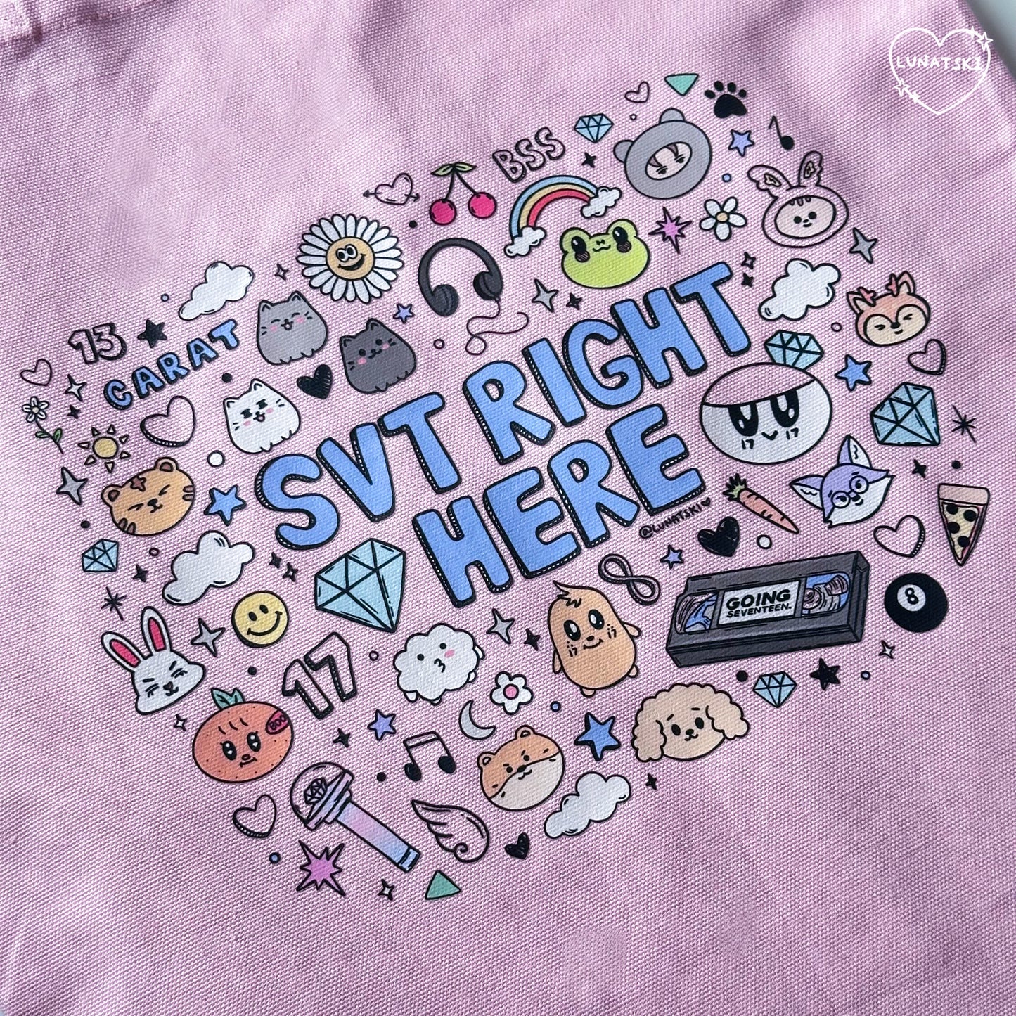 Seventeen Doodle Cotton Tote Bag
