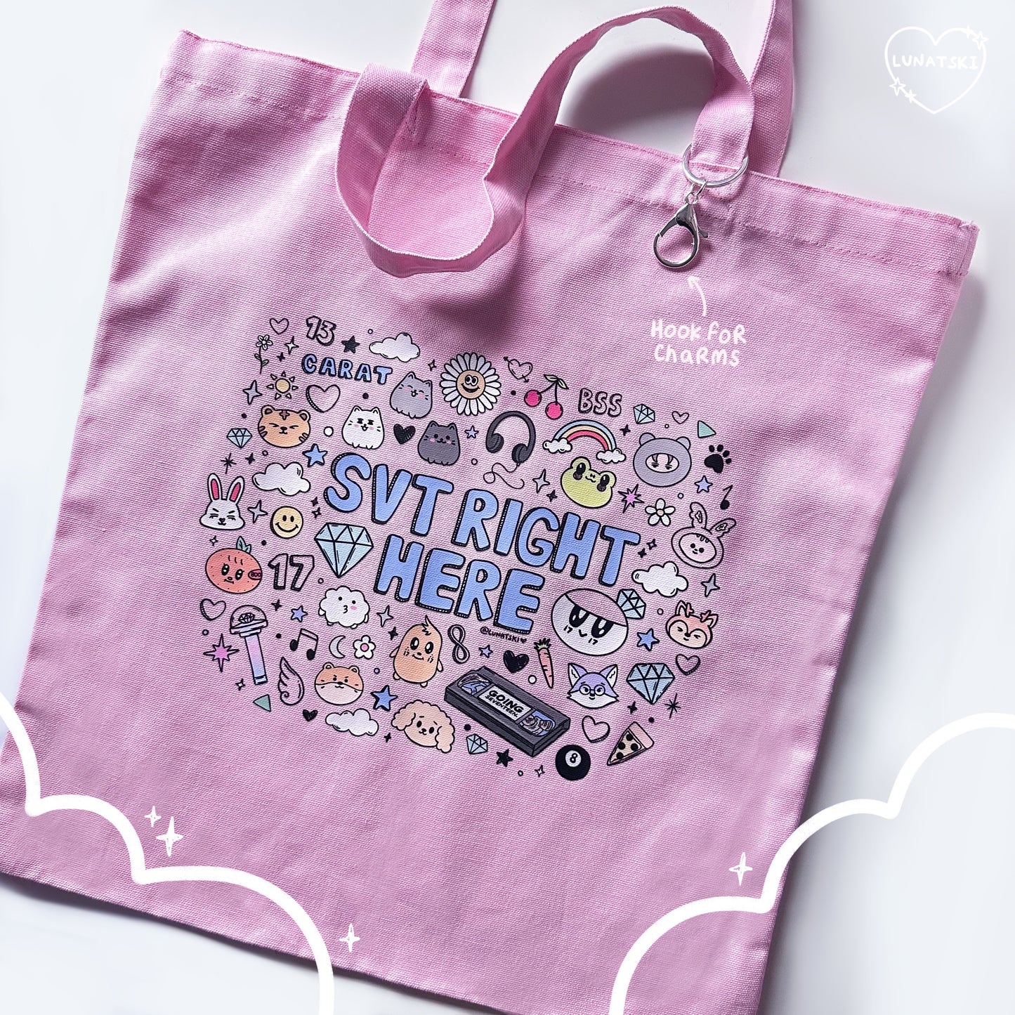 Seventeen Doodle Cotton Tote Bag