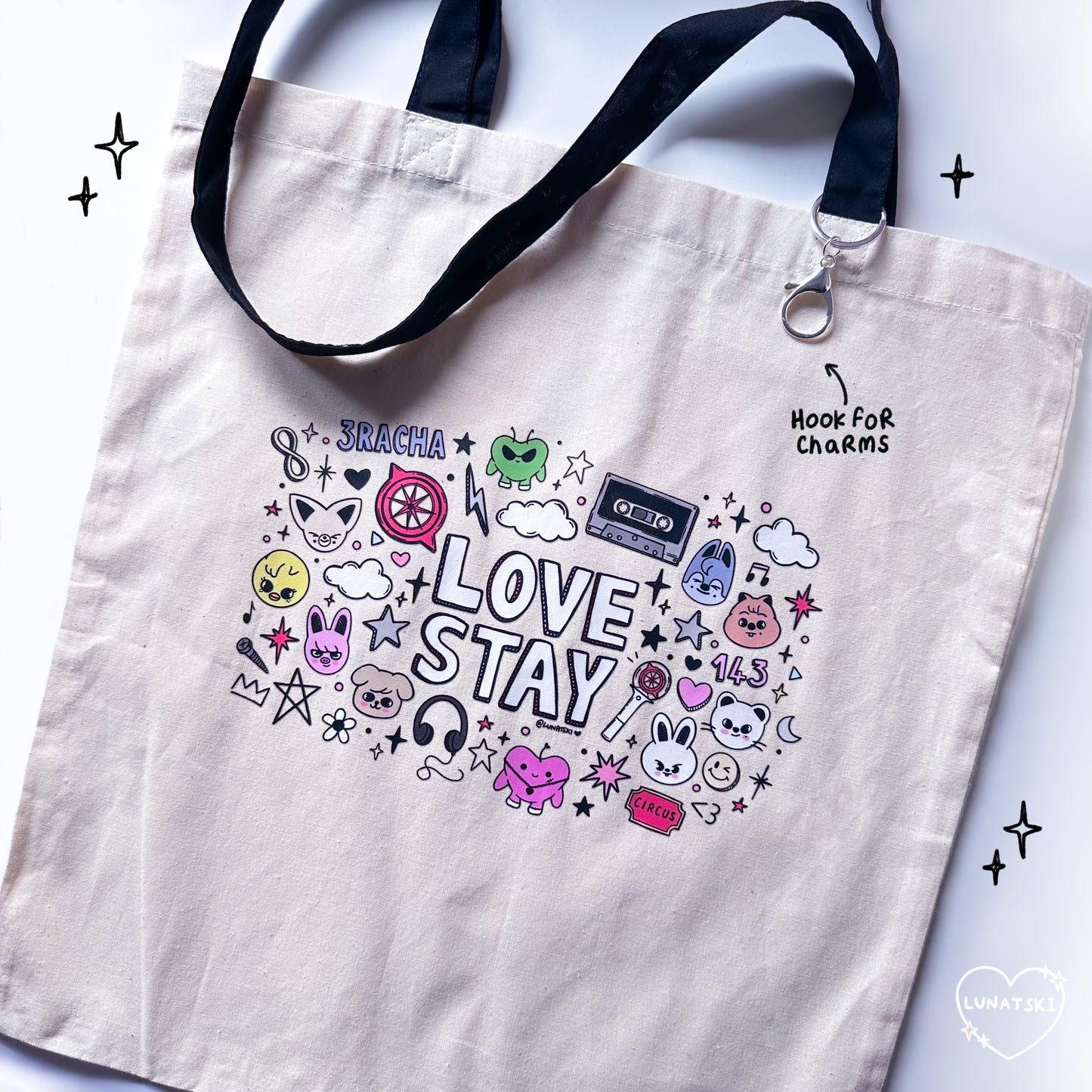 Stray Kids Doodle Cotton Tote Bag