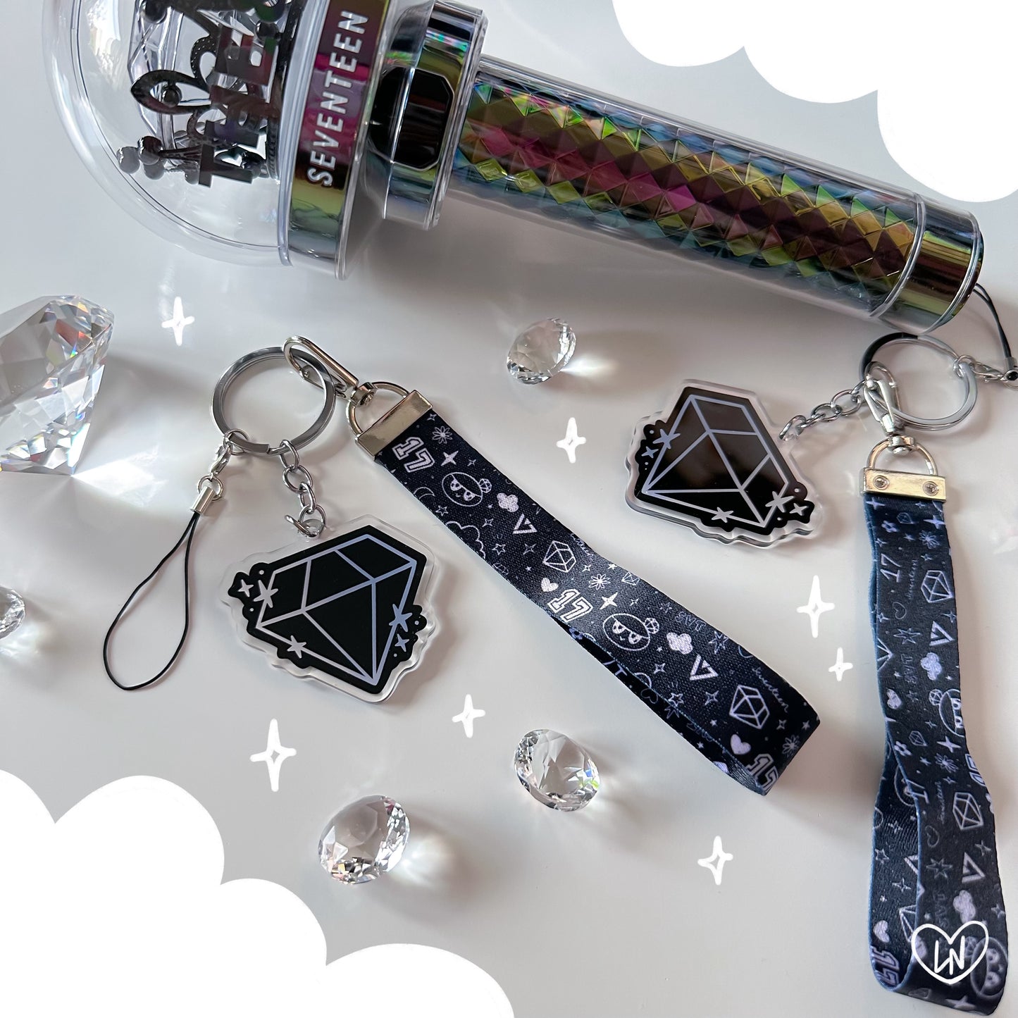 Seventeen Lightstick Strap Black Doodle