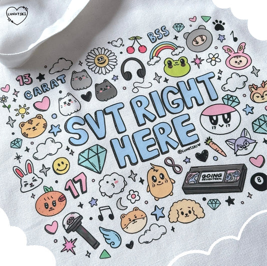 Seventeen Doodle Cotton Tote Bag