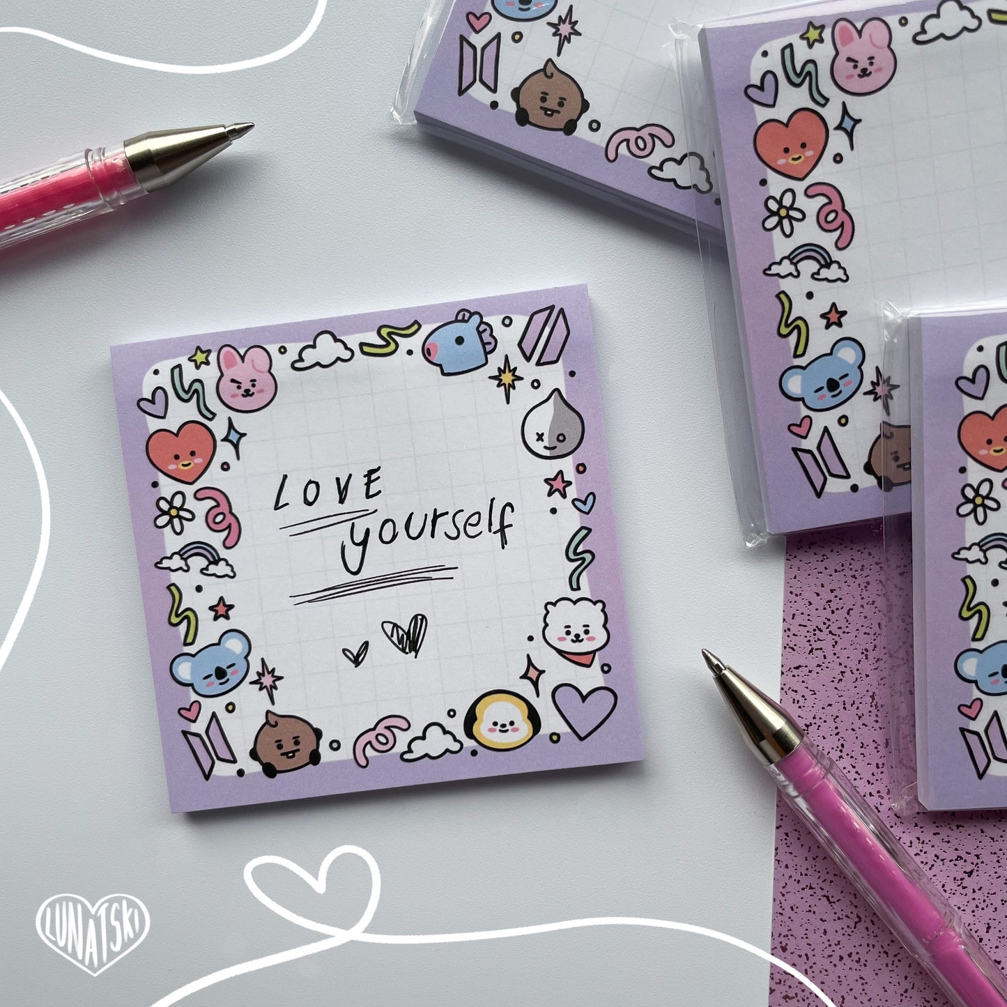 BTS BT21 sticky note memo pad
