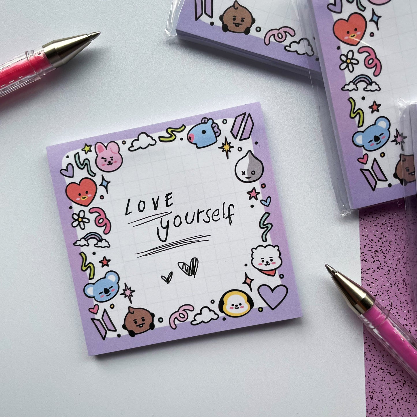 BTS BT21 sticky note memo pad