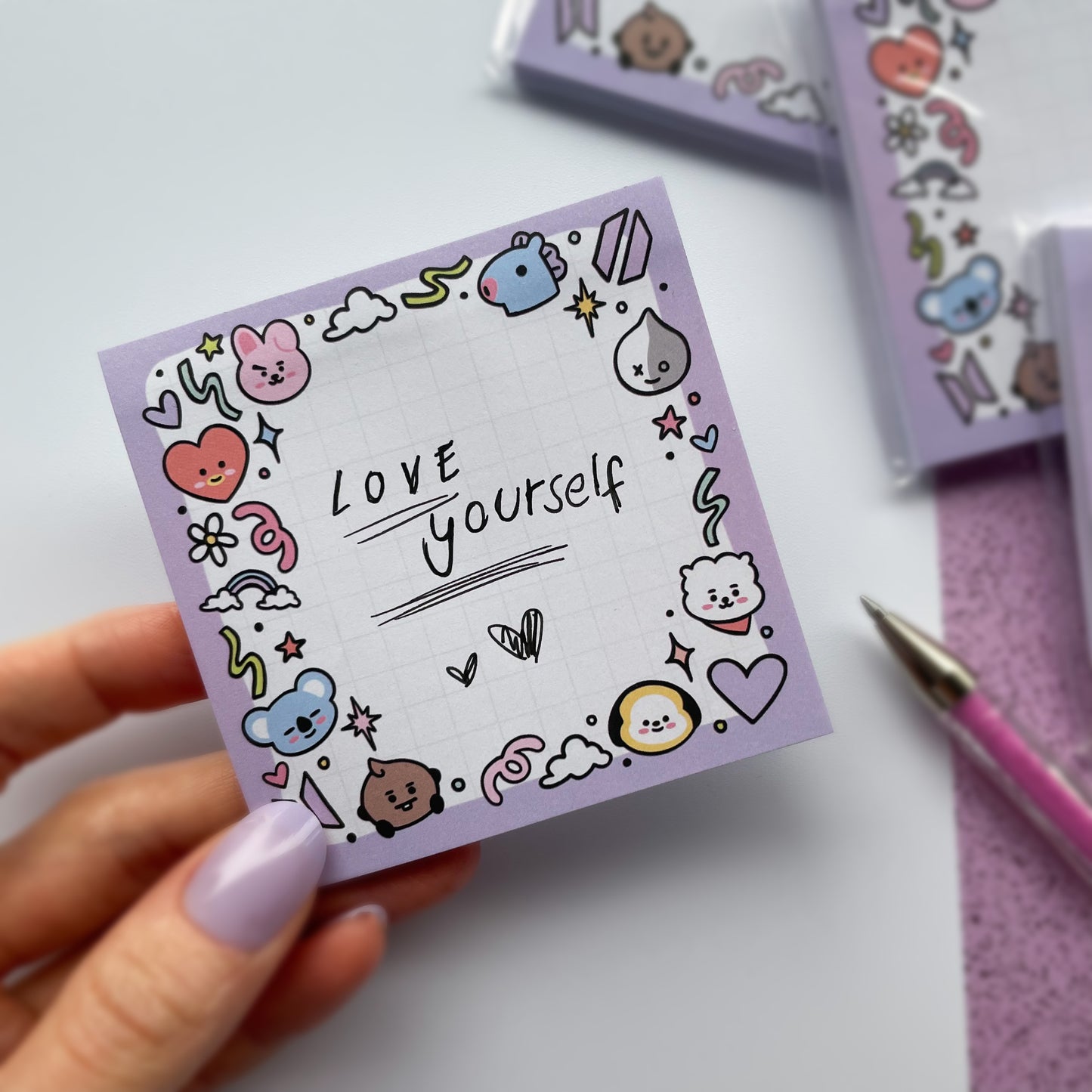 BTS BT21 sticky note memo pad
