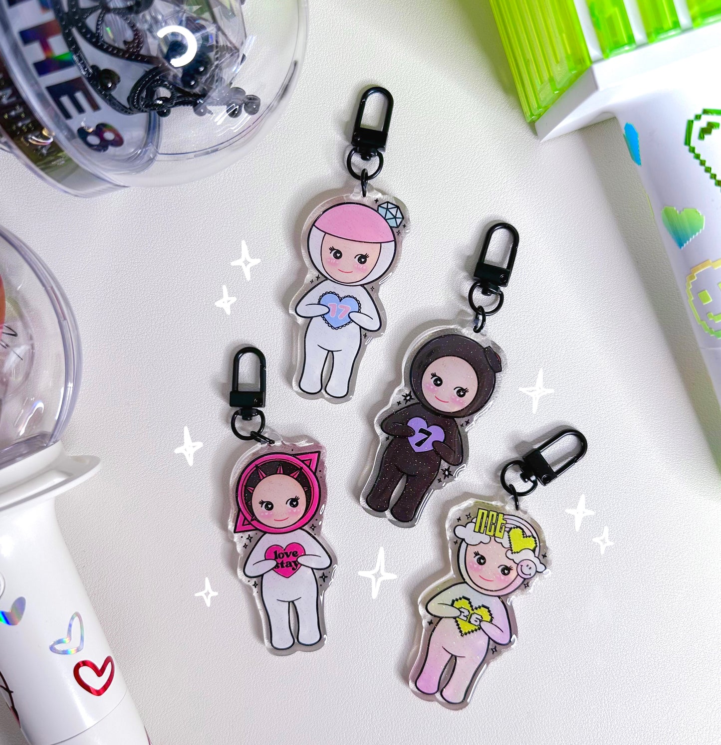 Angel babies fandom acrylic keychains