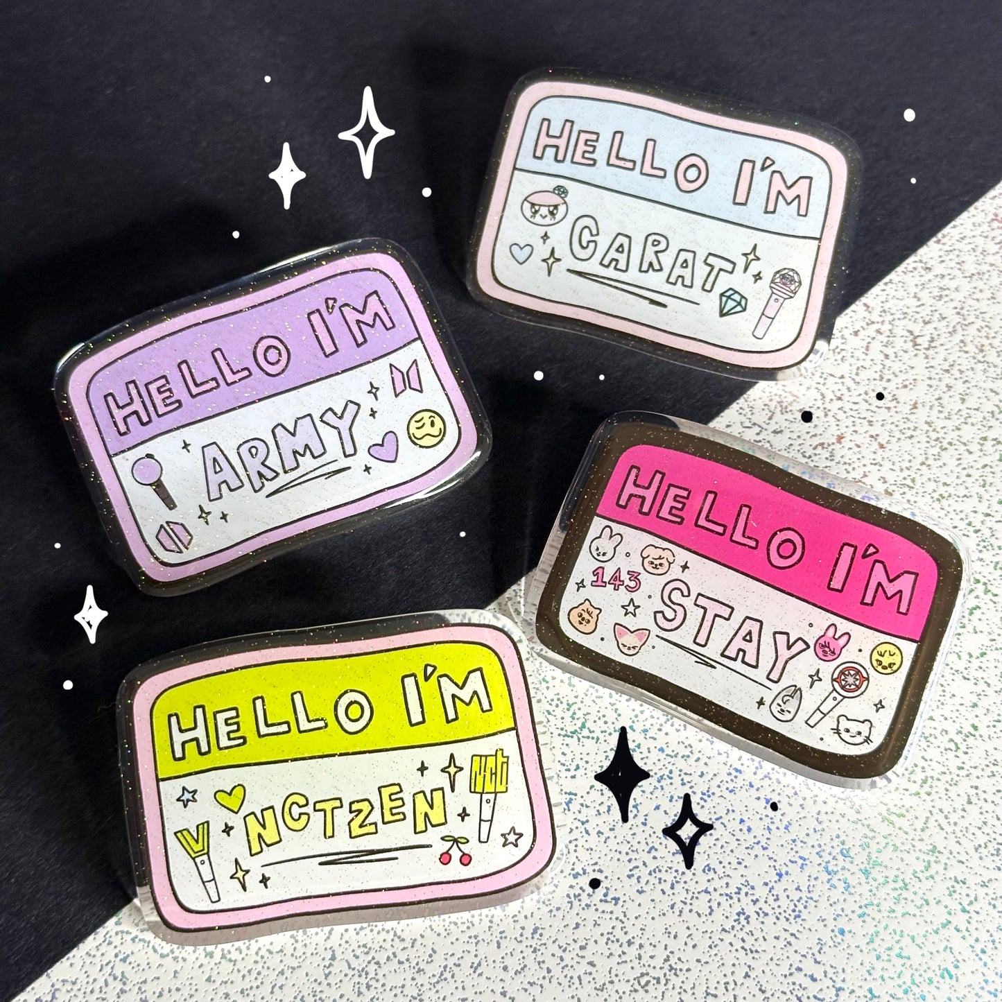 Fandom "I am..." acrylic pins