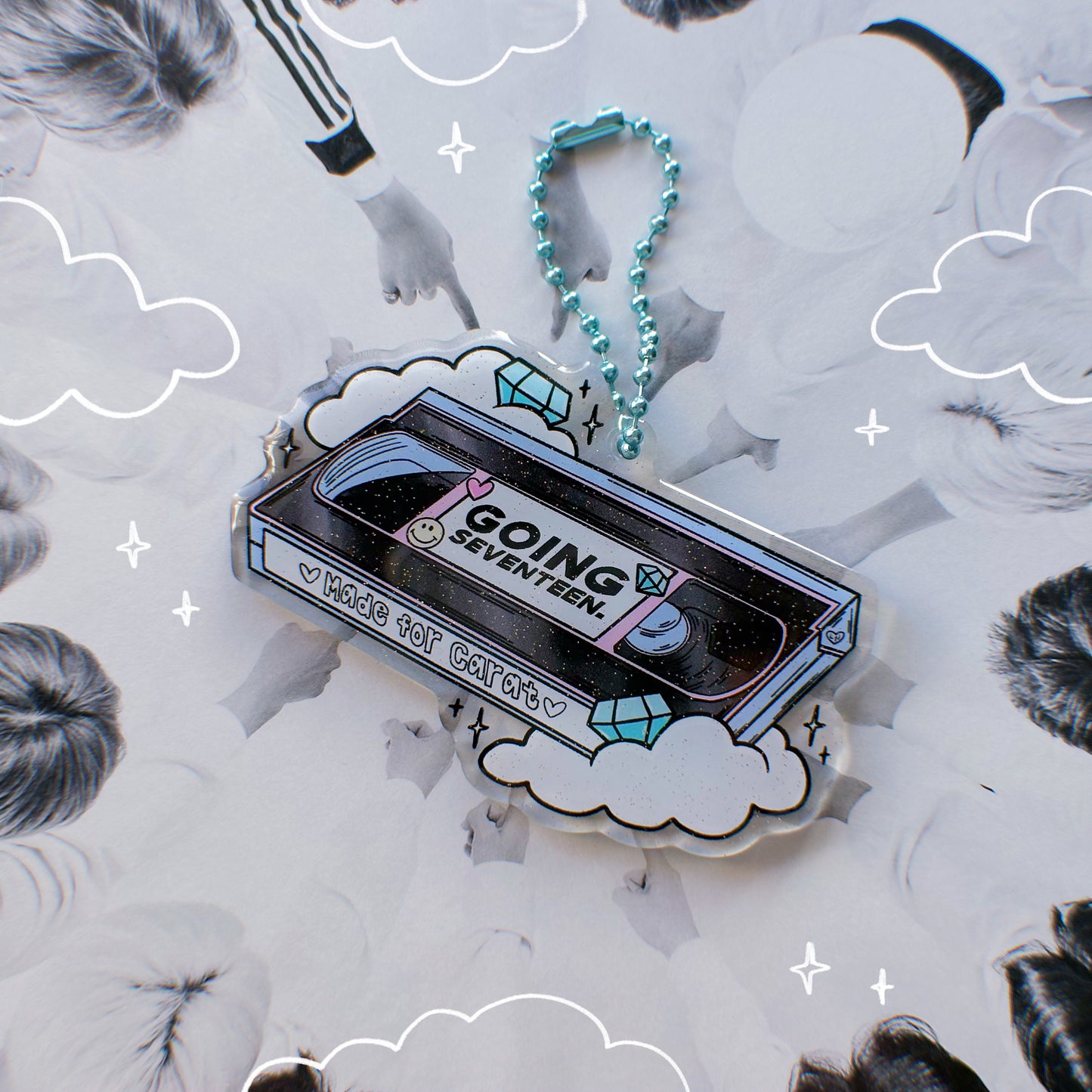 Going Seventeen Tape Clouds Keychain