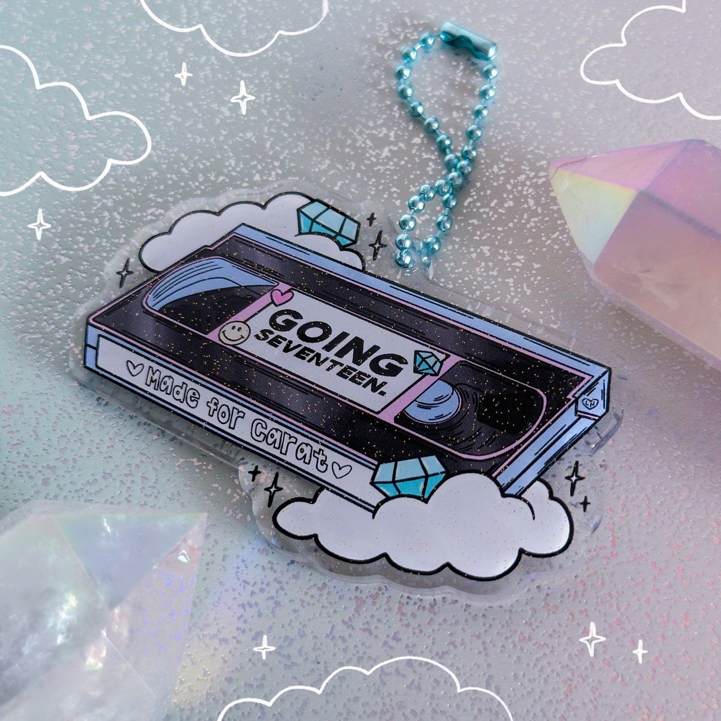 Going Seventeen Tape Clouds Keychain