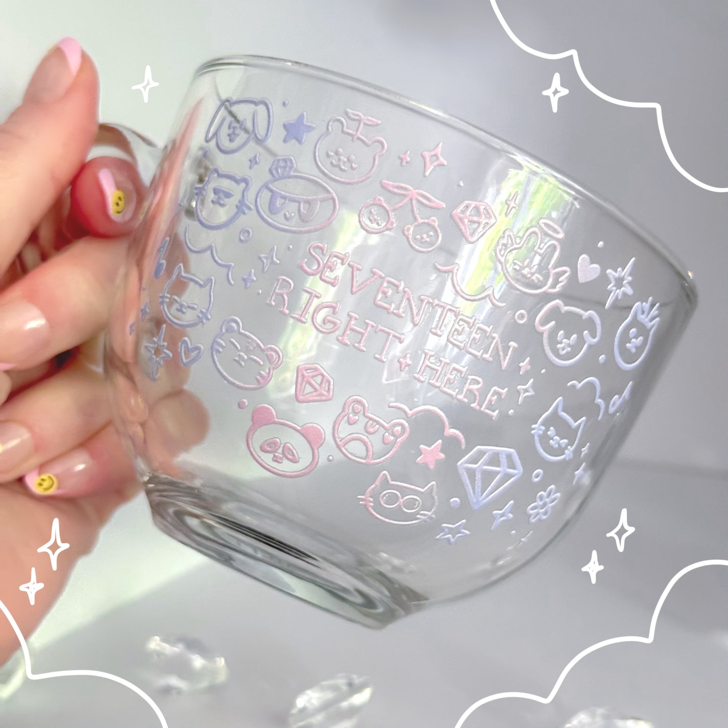 Seventeen Doodle Glass Cup