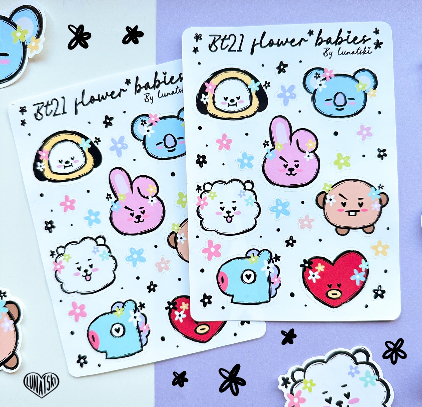 BT21 Flower Babies Sticker Sheet