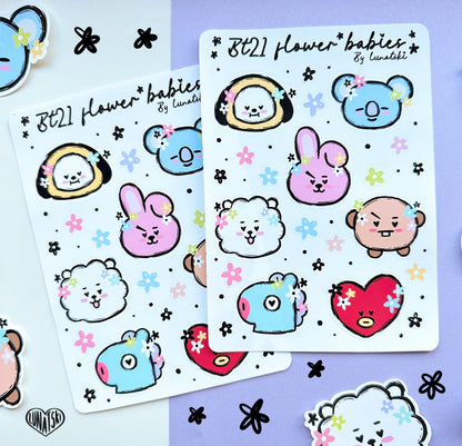 BT21 Flower Babies Sticker Sheet