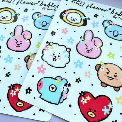 BT21 Flower Babies Sticker Sheet