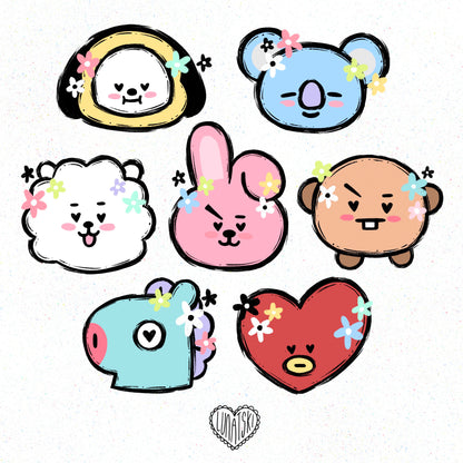 BT21 Flower Babies Single Stickers