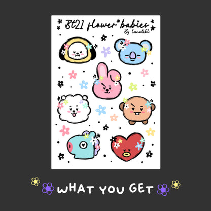 BT21 Flower Babies Sticker Sheet