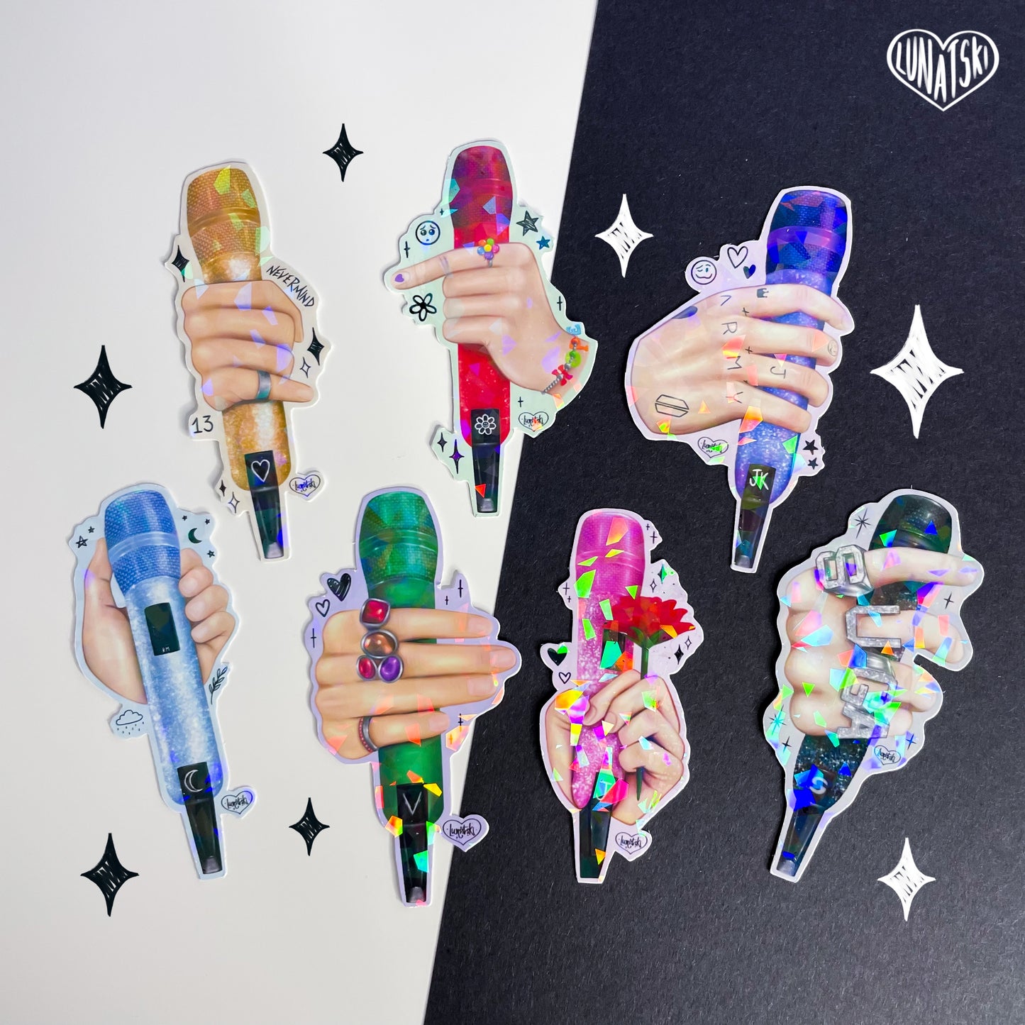 BTS Microphone hand stickers